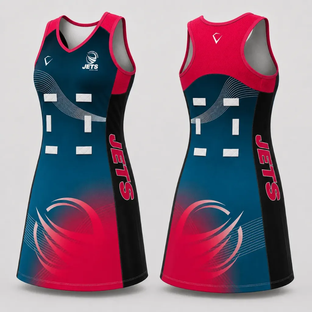 [PNE-000BB-4G] Premier Netball Match Dress | V Neck | Long Length (Girls - 4G)