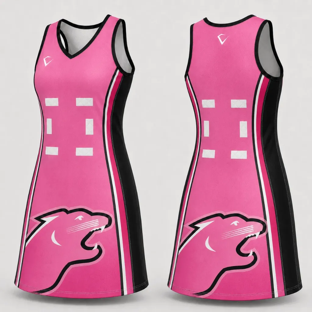 [SNE-000BB-4G] Classic Netball Match Dress | V Neck | Long Length (Girls - 4G)